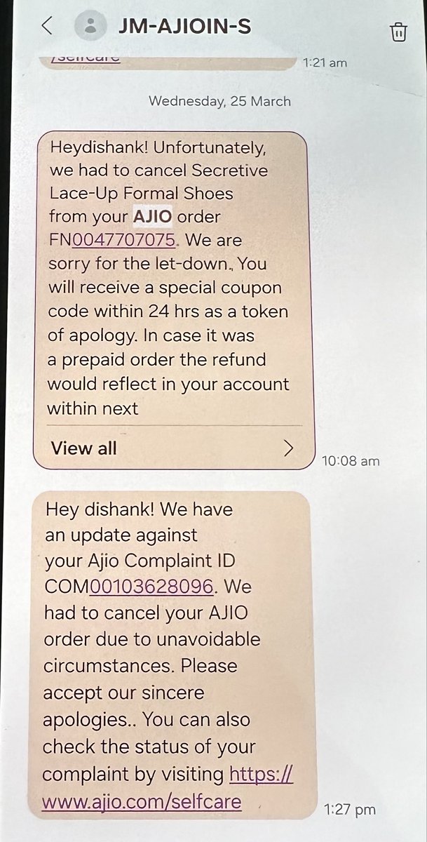 Dishank_09's tweet photo. Ordered @DuneLondonHelp from AJIO (Order ID: FN0047707075). Payment taken, order confirmed.Waited 5 days!suddenly CANCELLED without reason.If you can’t fulfill orders, don’t accept payments. Refund ≠ accountability.Deficiency in service under Consumer Protection Act,@AJIOLife https://t.co/Uu5WgMqn6i