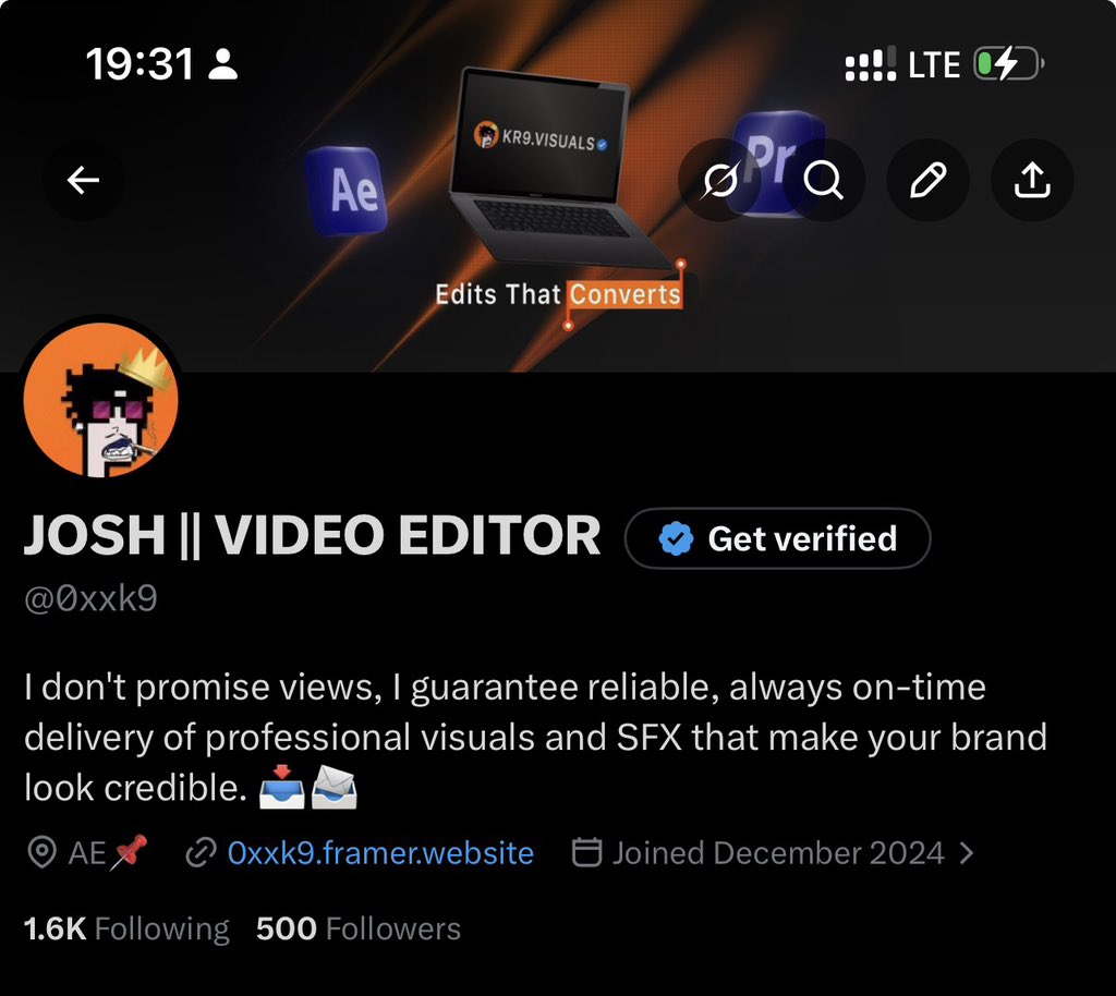 JOSH || VIDEO EDITOR tweet media