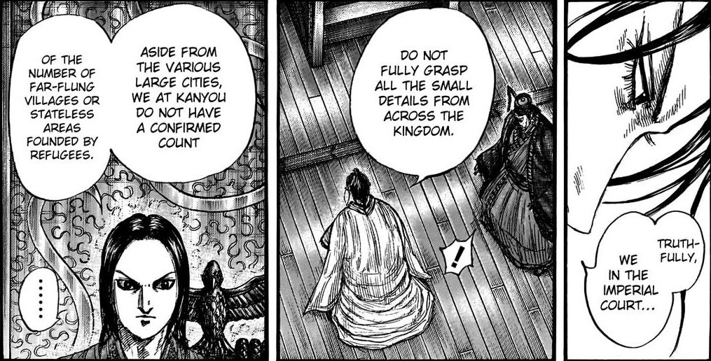 ShinMv7's tweet image. Oh so basically across Qin there are many small villages some are even founded by refugees so they don’t have an accurate count of them and it’s people so Shouheikun wants the court to take them into account but why?More soldiers more people to fight.

#Kingdom
#キングダム