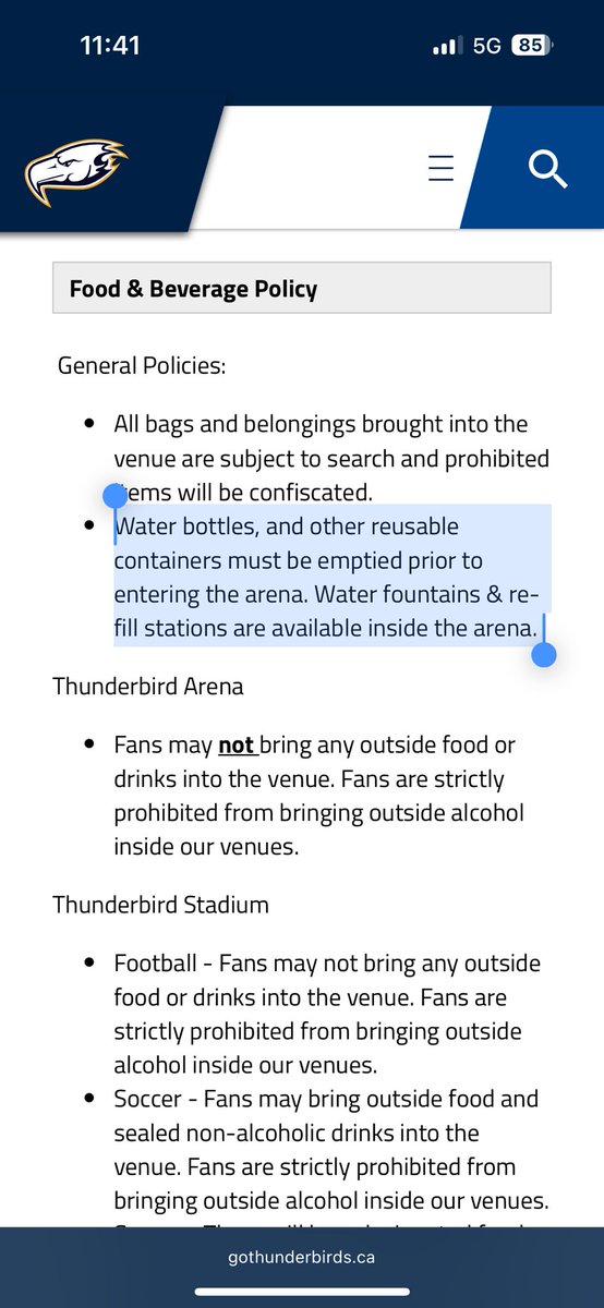 nikofan19's tweet photo. @Miku01 hi! i was at the show last night, and security forced me and my friend to throw away (“it’s garbage”) our personal water bottles, despite the fact that there is no policy against empty water bottles, and the policy states that you may refill in the arena (+) https://t.co/g0rhI8almT