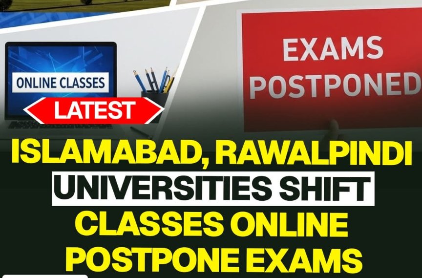 capitalupdatepk's tweet photo. educational institutions in Rawalpindi and Islamabad have shifted classes online as part of the security arrangements in view of the arrival of foreign delegations in the federal capital. https://t.co/yFwtouIro2