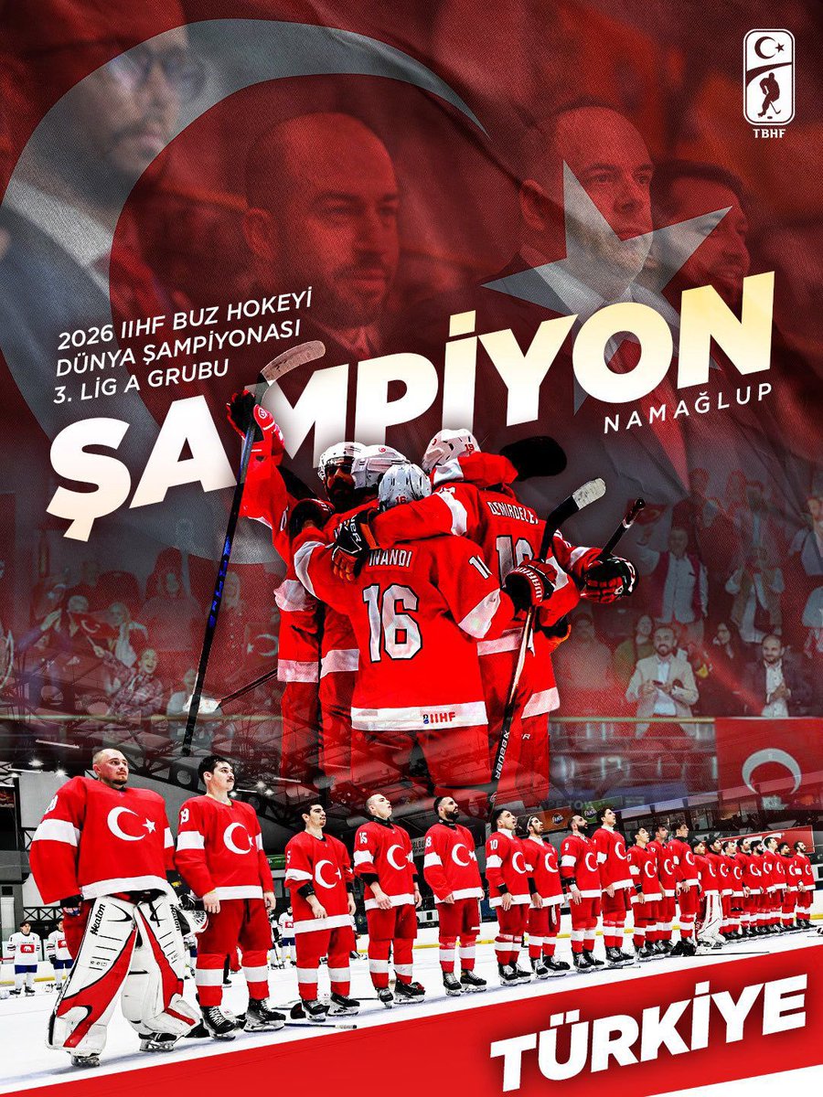 Bilalsaygili's tweet photo. 2026 IIHF Buz Hokeyi Dünya Şampiyonası’nda namağlup şekilde altın madalyaya uzanan Buz Hokeyi Erkekler A Millî Takımımızı gönülden tebrik ediyorum.
Emeği geçen herkese şükranlarımı sunuyor, milli takımımıza başarılarla dolu bir gelecek diliyorum.🇹🇷 https://t.co/M09UbqyvA4