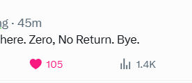 1.4k in 45 minutes. Numbers I can only dream of.
