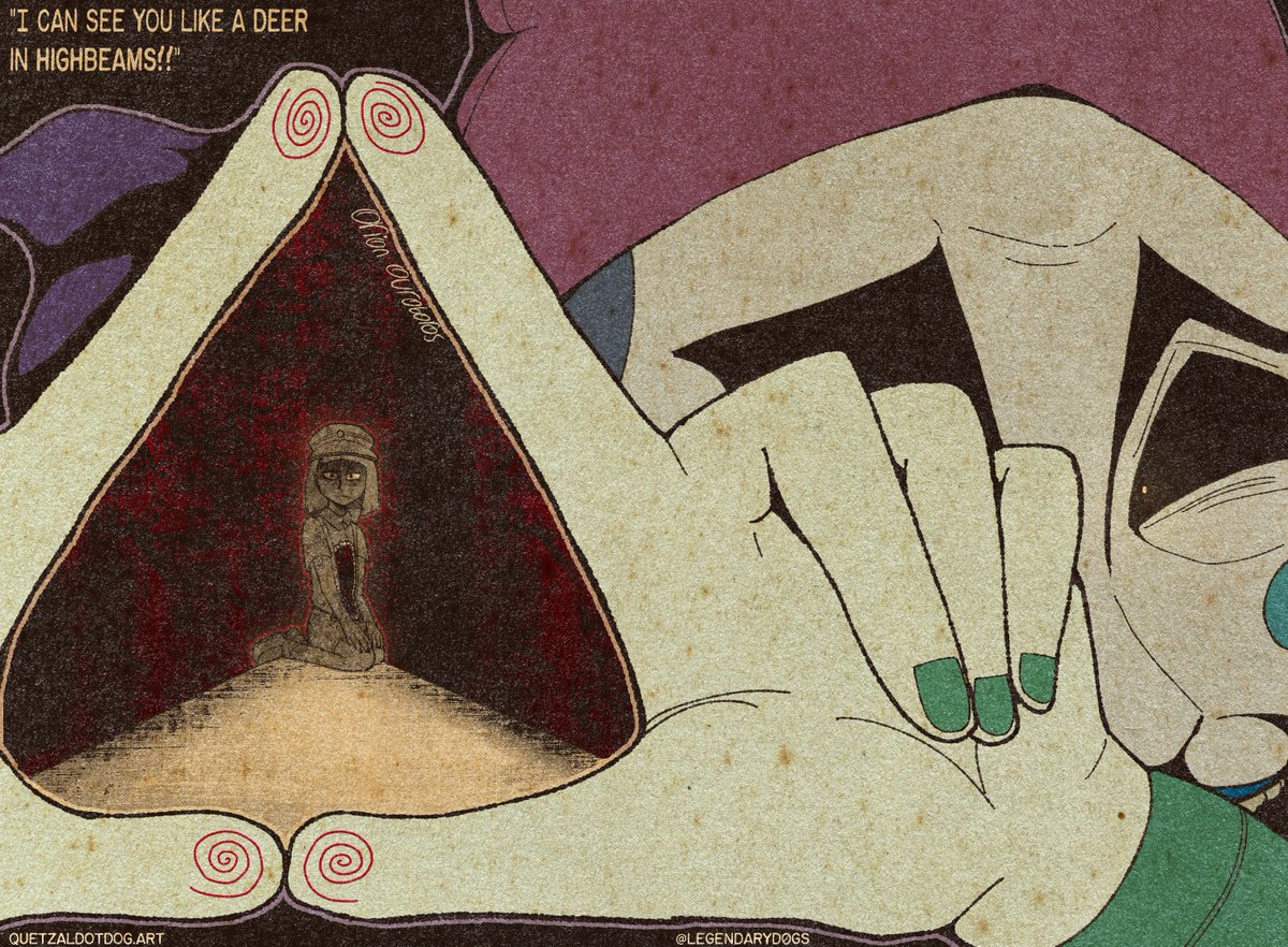 AND IN A FREQUENCY THAT ONLY FREAKS LIKE ME CAN SEE
I CAN SEE YOU LIKE A DEER IN HIGHBEAMS

(ena dream bbq fanart)