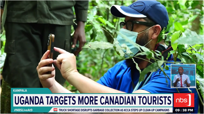 nbstv's tweet photo. Uganda’s acting High Commissioner to Canada, Allan Kajik, is convinced that tourist arrivals will increase, with more numbers expected from Canada. 

@LMushabe 

#NBSLiveAt9 #NBSUpdates https://t.co/0BK3AFF4DQ
