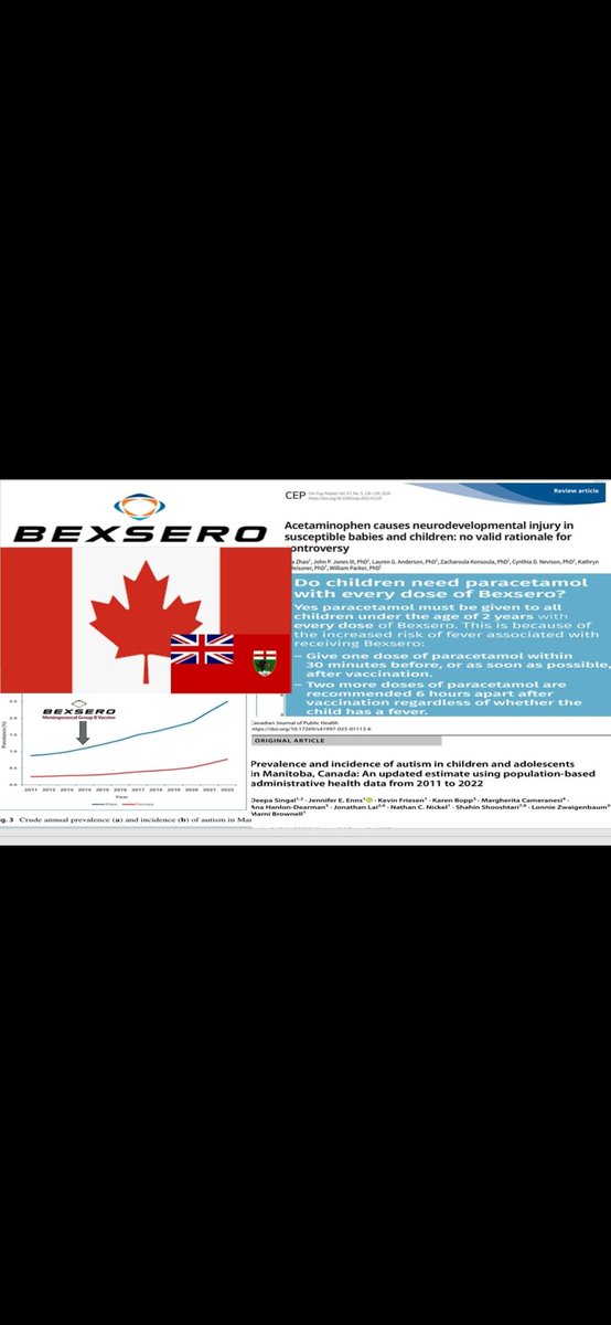 GoldbergDoron's tweet image. This 6 slides i made. Are the key to all autism.
3 doses of acetaminophen at age 2,4 and 12 mounth led to tsunamy of autism in countries adopted the "bexsero protocol". I manage to documents this medical mistake in 6 countries.
#canda #australia #irland #england #germany #israel