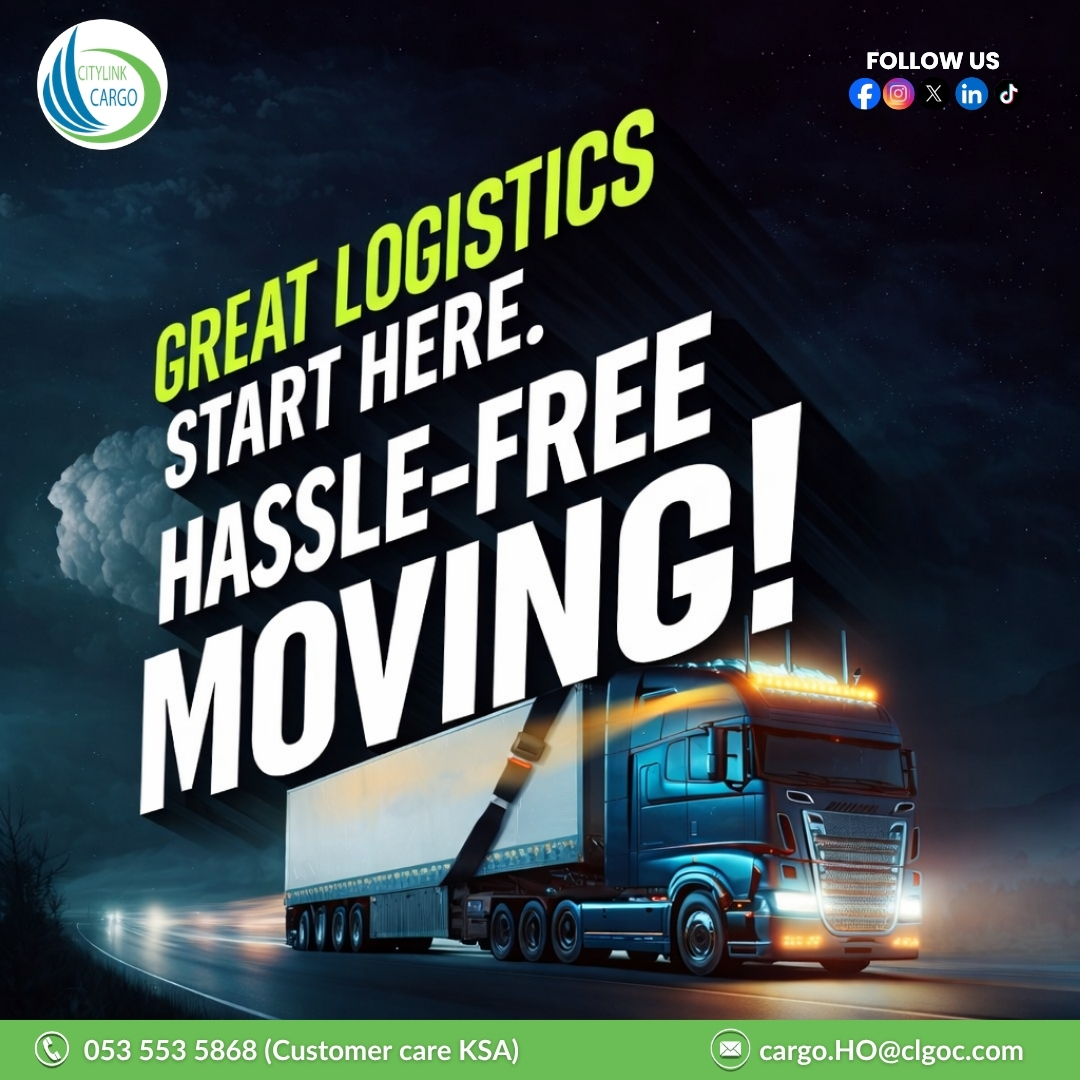 citylinkcargo2's tweet image. Ready for hassle-free logistics that actually deliver? 🚚

 Start with City Link Cargo today and move 
smarter

#LogisticsSolutions #CargoServices #FreightForwarding #ShippingExperts #GlobalLogistics #ReliableCargo #BusinessShipping #TransportServices #CityLinkCargo