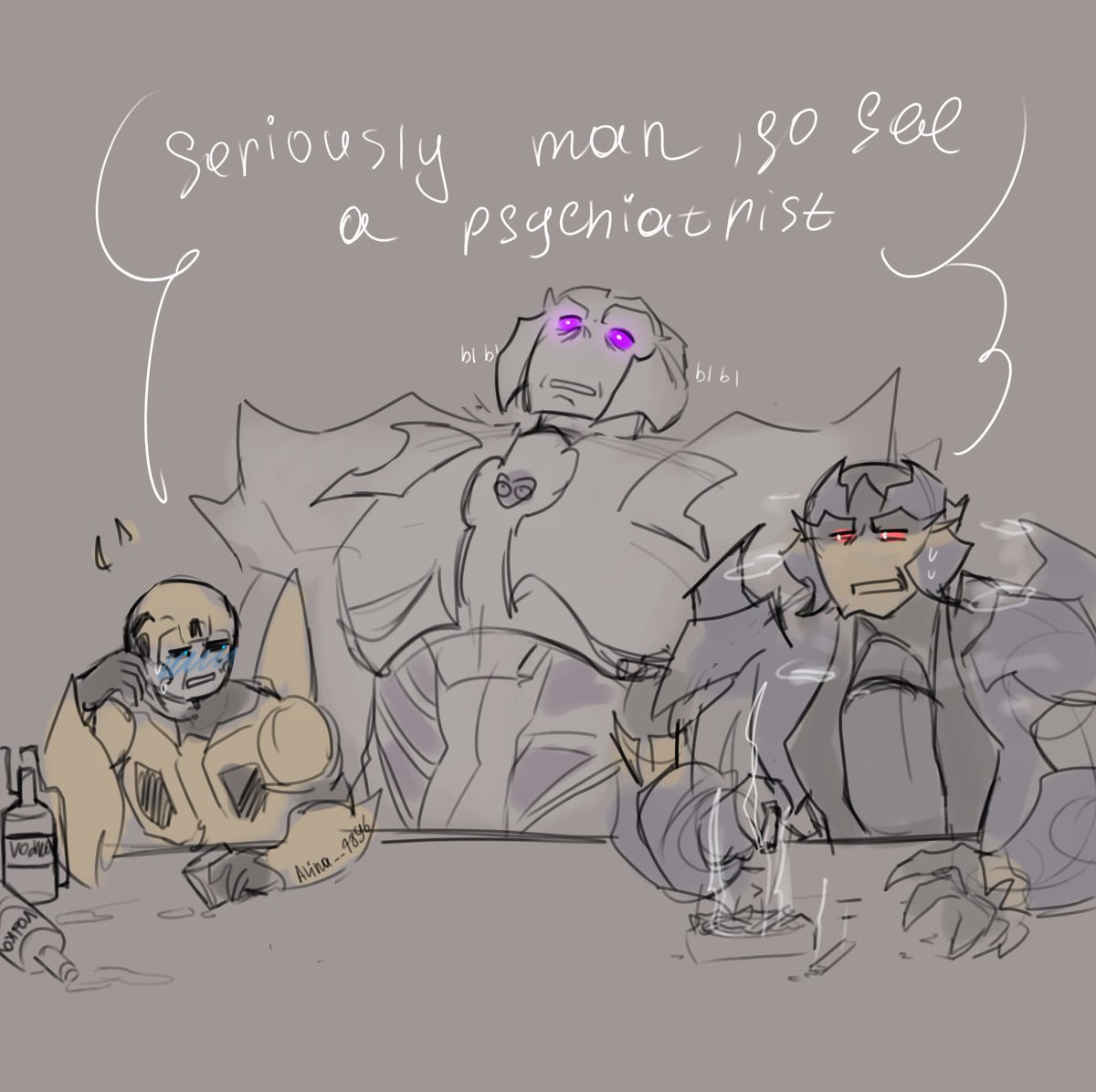 alina__7896's tweet image. Megatron isn't on drugs, he's gone crazy.
#megatron #bumblebee #dreadwing #transformers #transformersprime