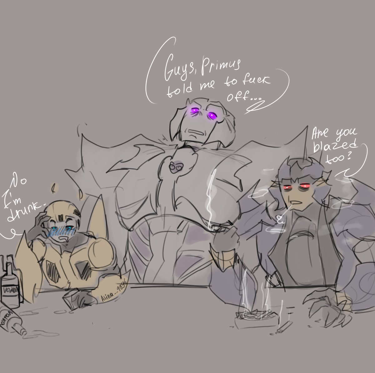 alina__7896's tweet image. Megatron isn't on drugs, he's gone crazy.
#megatron #bumblebee #dreadwing #transformers #transformersprime