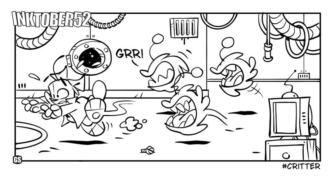 gs__artworks's tweet image. Inktober52 2026
This weeks prompt: critter 
Stay tooned!
@inktober 
#inktober #comicstrip