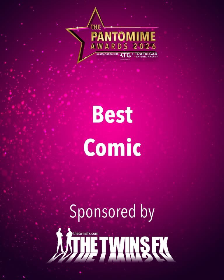 theillusionists's tweet image. Congratulations to Jez Edwards on winning Best Comic at the Pantomime Awards🎭✨ Jez Edwards was in Sleeping Beauty at Carriageworks Theatre, Leeds. It’s been amazing to be part of the Pantomime Awards 2026 and to sponsor this fantastic category. 
#pantoawards #twinsfx #effects