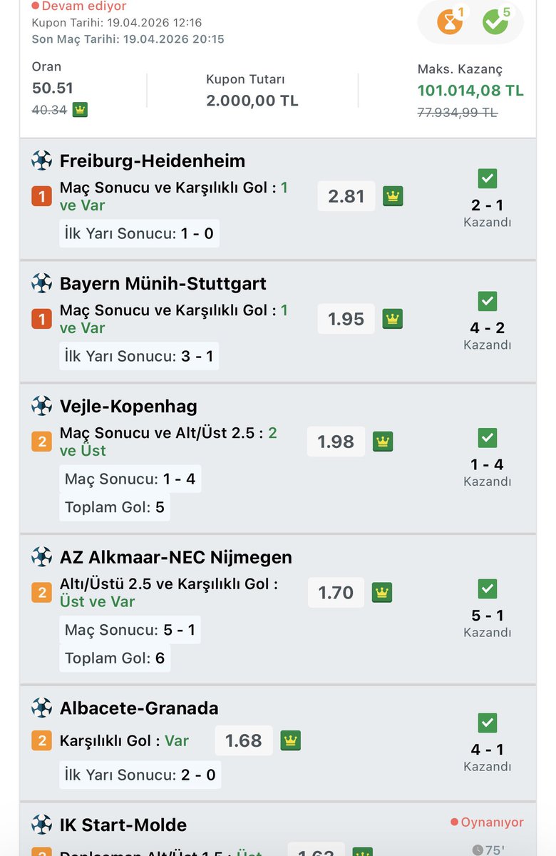 Onu bunu boşverin 50 Oran 1 gole kaldı🤯