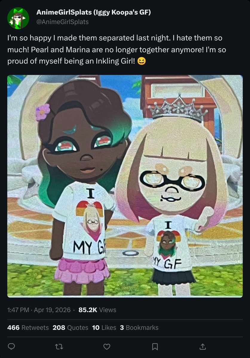 ShowDf33142's tweet image. @AnimeGirlSplats is happy that Off the Hook got separated @itourina @AlicePeralta_JP #offthehook #splatoon2 #TomodachiLifeLivingTheDream