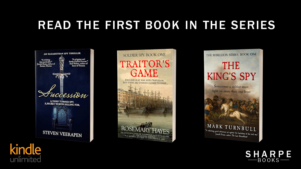 SharpeBooks's tweet image. #BookRecommendations Read the 1st Book in the Series  Succession, by

@stevenveerapen

amzn.eu/d/06uHAGcu
Traitor's Game, by

@HayesRosemary
amzn.eu/d/0i1dQM12
The King's Spy, by

@1642Author
amzn.eu/d/03TagtBt 

#kindleseries #weekendreads #espionage