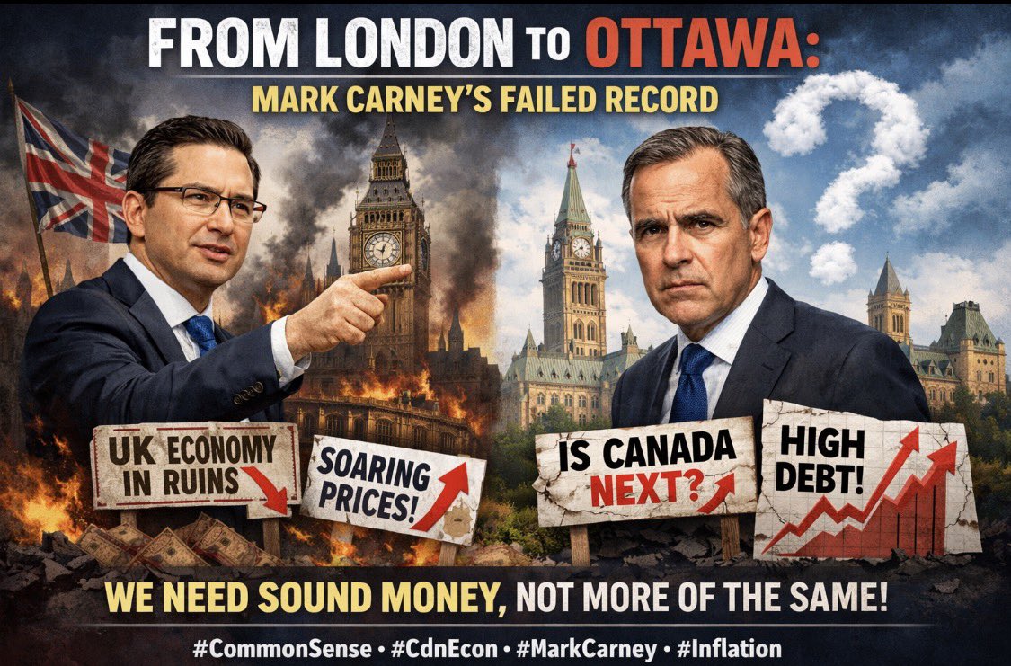1981Descartes's tweet image. The British never fully recovered from Carney’s tenure—inflation hit double digits shortly after. 
Now that he’s officially in the Liberal fold, Poilievre is sounding the alarm. Don’t let Canada follow the same path. 
#FixedElection #EconomicReality #PierrePoilievre