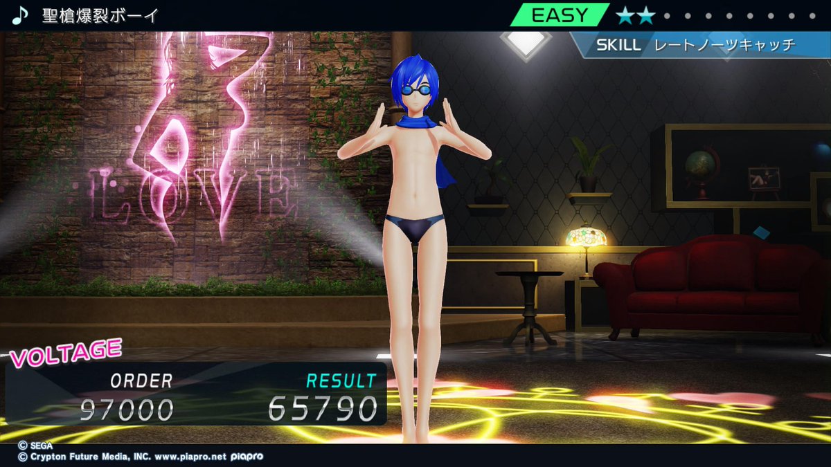 bluecat03_02's tweet image. 途中でこんなんに変身されたら
頭真っ白になって操作ミスするんですけどw

#音ゲー #初音ミク #KAITO