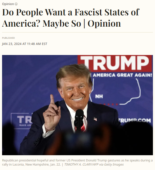 RWwatchMA's tweet image. Do People Want a Fascist States of America? Maybe; Jan 2024 newsweek.com/do-people-want… #mapoli #mepolitics

Roughly half of Republicans are unapologetic members of an authoritarian political movement whose strength has only grown since the failed post-election coup attempt in 2020.