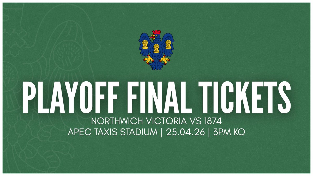 NorthwichVicsFC's tweet photo. 𝐏𝐋𝐀𝐘𝐎𝐅𝐅 𝐅𝐈𝐍𝐀𝐋 𝐓𝐈𝐂𝐊𝐄𝐓𝐒 🎟️

Tickets for the playoff final on Saturday are now on sale. Grab yours now and back the Trickies! 👊

🔗 - https://t.co/rZWVoBW185

#UpTheVics | @MidlandLeague https://t.co/BQbuCzTCmq
