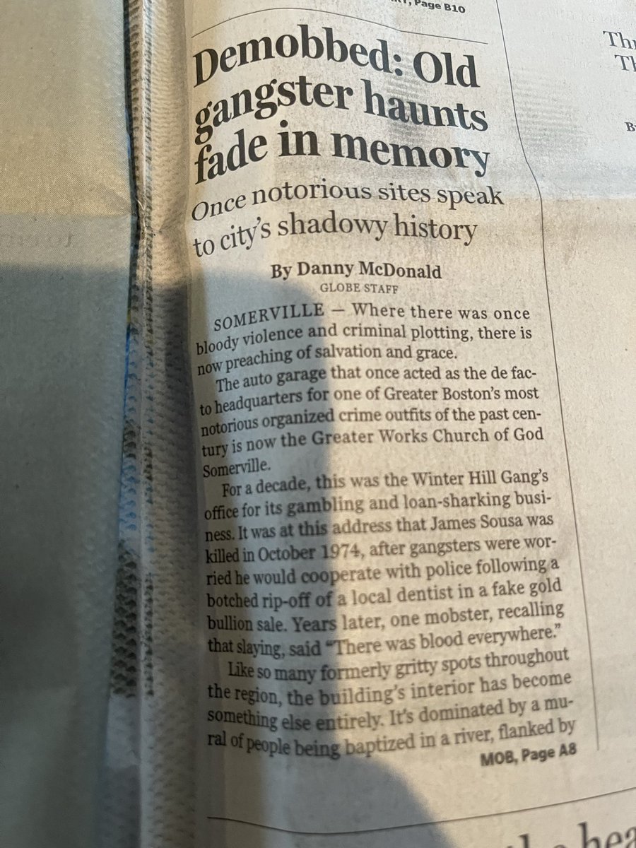 RedDomeRealty's tweet image. Today’s @BostonGlobe by @Danny__McDonald: some Boston Gangster #CRE reporting. 

Headline “above the fold”!

@jonchesto