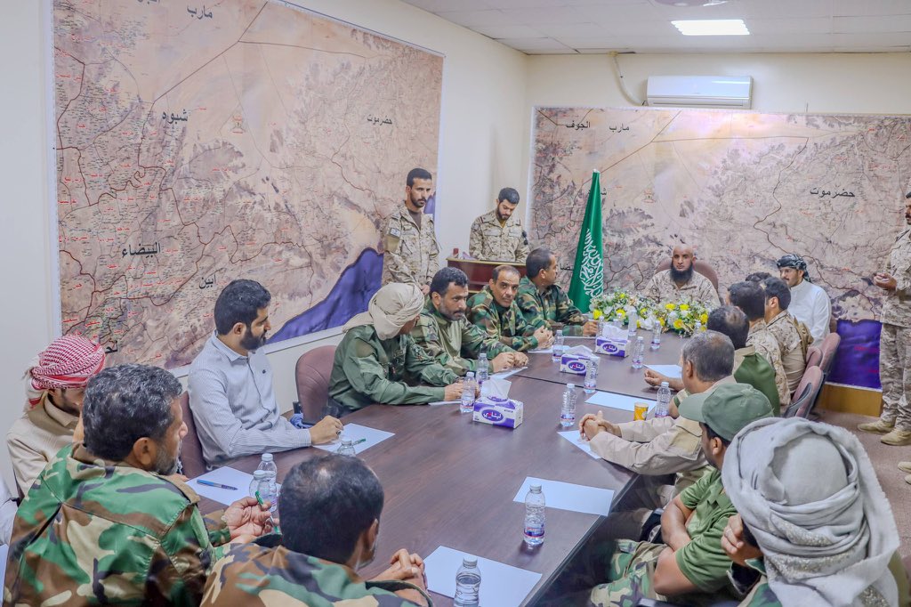 sha7boh's tweet photo. تخيلوا أن هذا الاجتماع في الجنوب وتحديداً في محافظة شبوة وليس في السعودية!
ليس هناك تحالف إطلاقاً بل إحتلال سعودي متكامل الأركان لبلادنا.
لقد حان الوقت لنسمي الأشياء بمسمياتها فالأرض التي ارتوت بدماء أبنائها لا تقبل الوصاية والجنوب سيبقى عصي على كل من يظن أن الدبابات تمنح الشرعية https://t.co/mWQMtzQWjw
