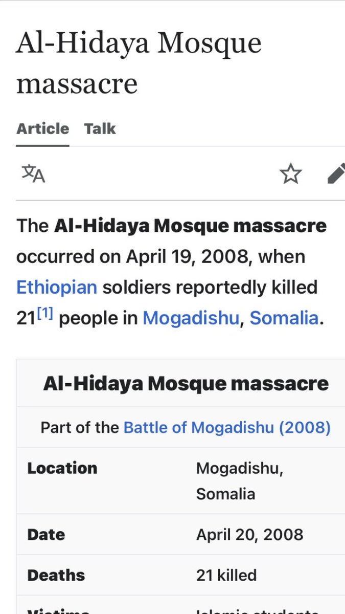 eritrean_post's tweet image. 18th Anniversary of the Hidaya Mosque Massacre
On 19 April 2008, the TPLF-led Ethiopian army under Meles Zenawi massacred over 20 Somali Muslims inside the Al-Hidaya Mosque. Some victims were killed by having their throats cut. 💔
From 2006–2018, the Tigray Peoples Liberation