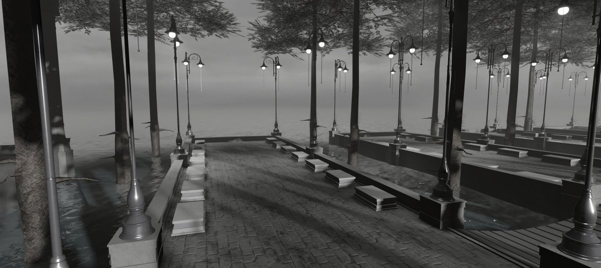 redavool's tweet photo. monochrome themed clothing store #environmentart #robloxstudio #blender3d https://t.co/cMEN9QIsGW