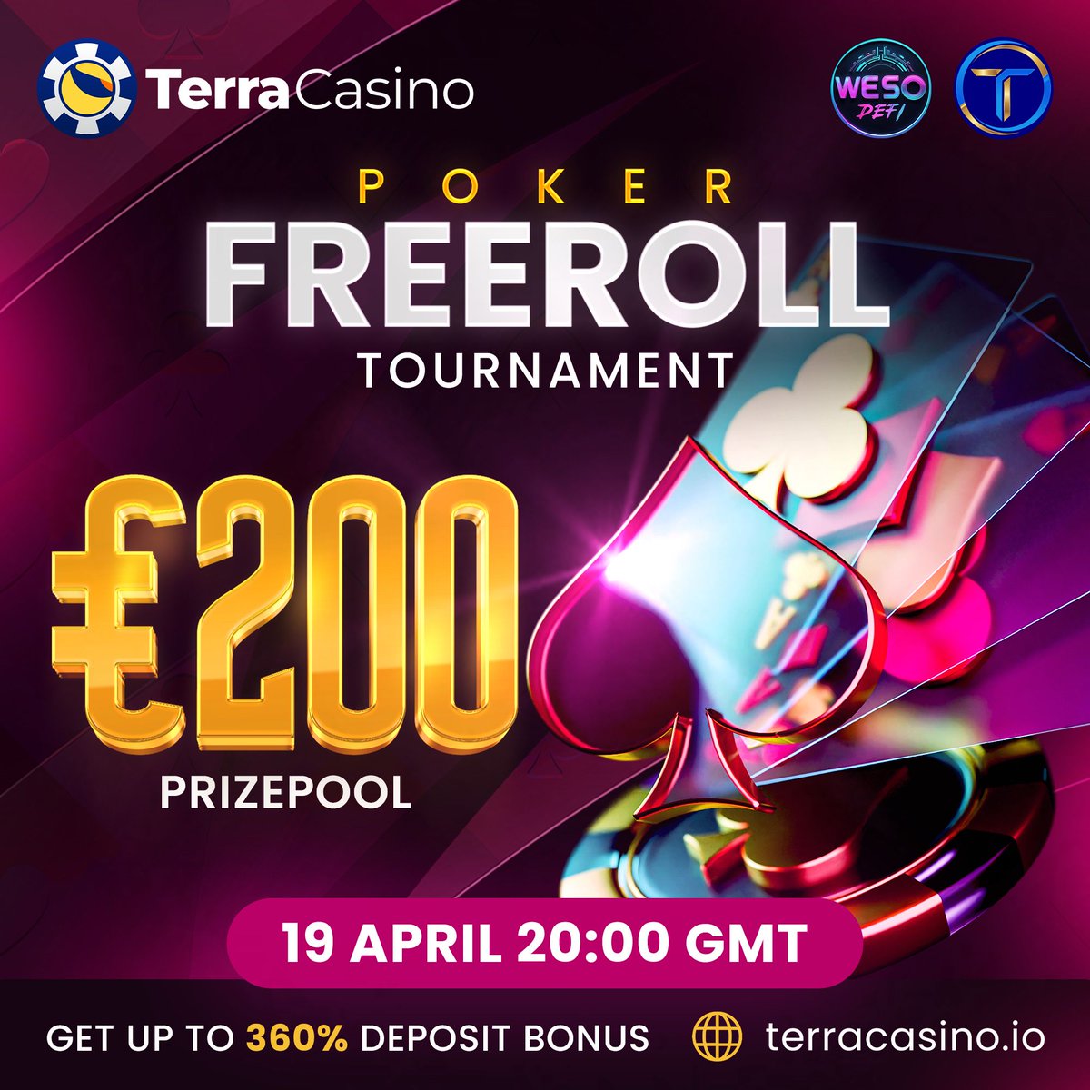TerraCasino_io's tweet image. €200 on the table… no buy-in needed 🔥♠️

Saturday night freeroll hits different
19 APR • 20:30 GMT

See you at the tables 👀

Visit here: terracasino.io

#Poker #Freeroll #CryptoCasino #OnlinePoker #FreeEntry