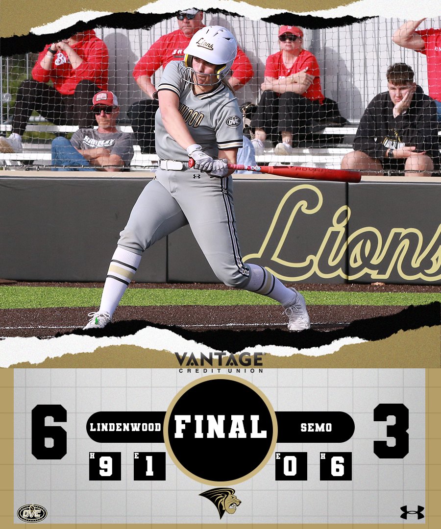 LindenwoodSB's tweet photo. THE STATE OF MISSOURI BELONGS TO THE LIONS 🦁

Crowder- 2-3, Go-Ahead RBI
Skillman- Pinch Hit Two-Run HR
Adams- 1-1, 1 RBI
Brown- 1-2, 1 RBI
Roulanaitis- 4.0 IP, 0 H, 0 R, 0 ER, 3 K's (W, 5-1)

#InTheArena https://t.co/EbsCfw1uur