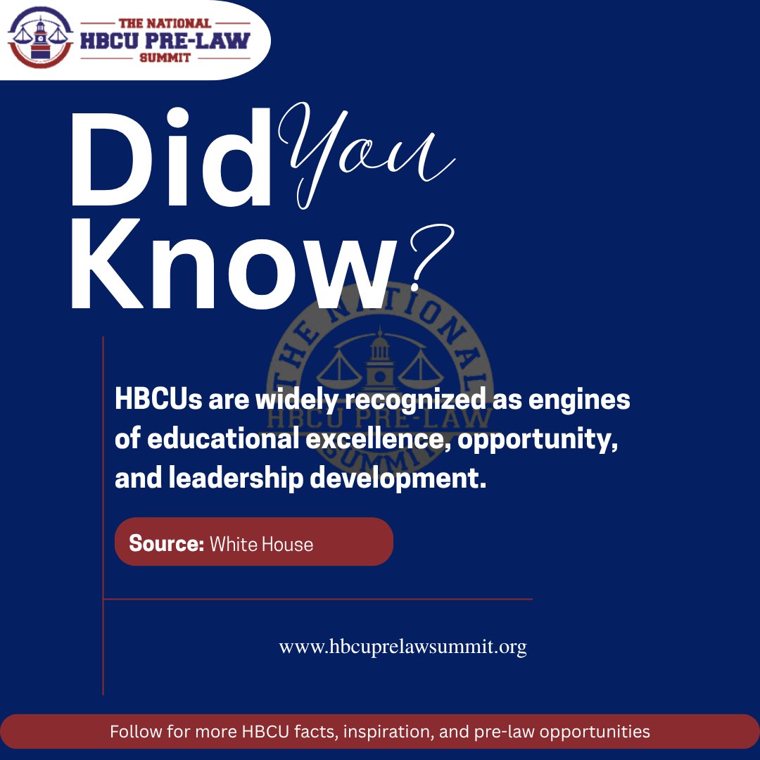 HBCUPreLawEvent's tweet image. HBCUs are engines of excellence, opportunity, and leadership by design. Experience that same energy this September at the 13th Annual National HBCU Pre-Law Summit and Law Expo in Durham, NC.

Register: bit.ly/3Y2JB2D 

#HBCUPreLawSummit #HBCUPreLaw2025 #HBCU #BlackPreLaw