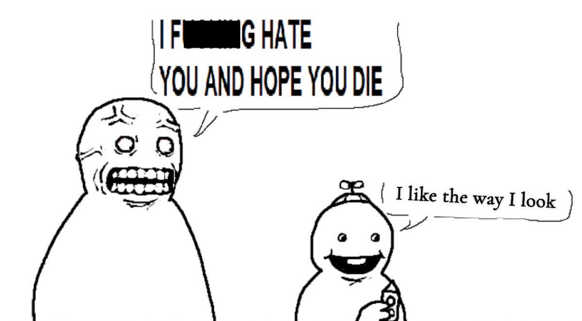 Being a confident fat woman online feels like this LMAO