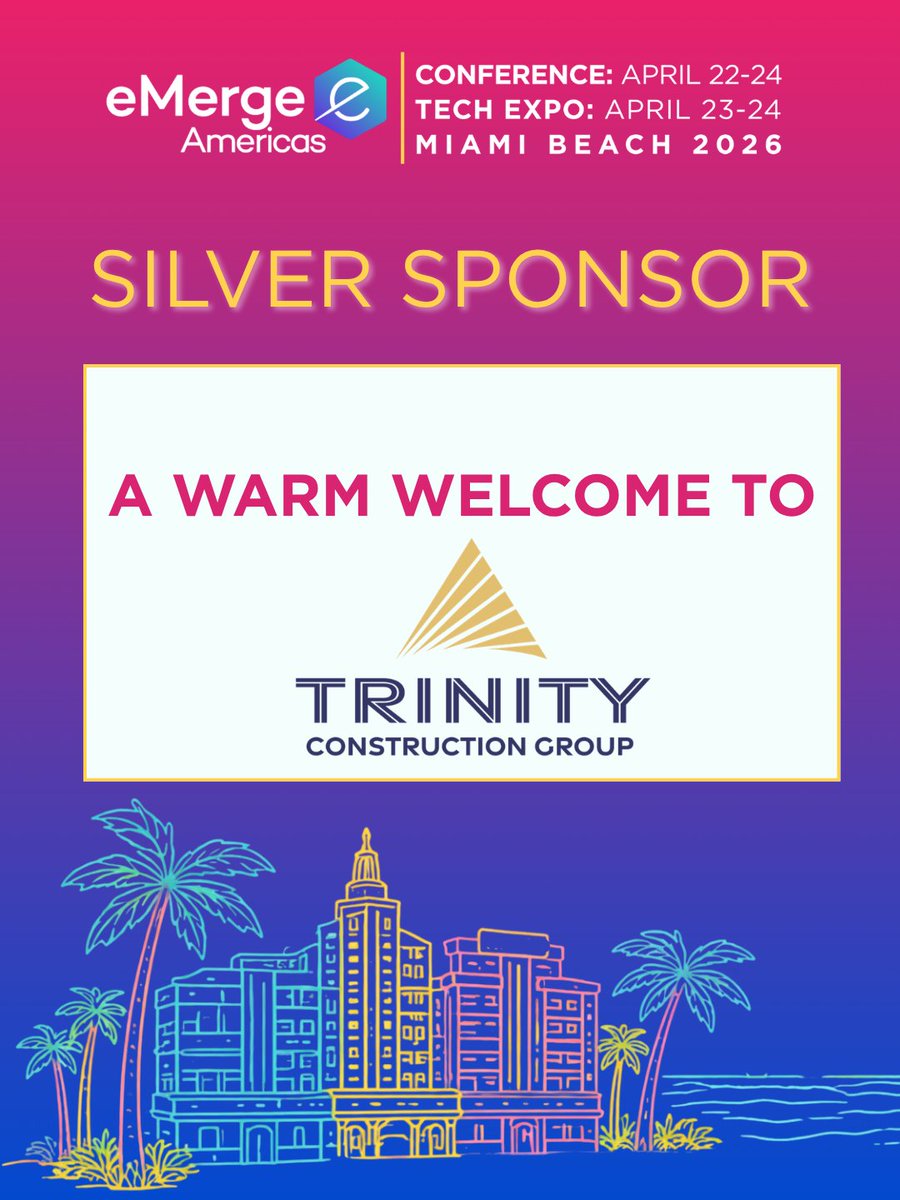 eMergeAmericas's tweet image. We’re proud to welcome Trinity Construction as a Silver Sponsor at #eMergeAmericas 2026 🎉 

Trinity Construction is a full-service #construction and facility partner, recognized in the #healthcare industry for its unmatched service, quality, and commitment to clients. Through an