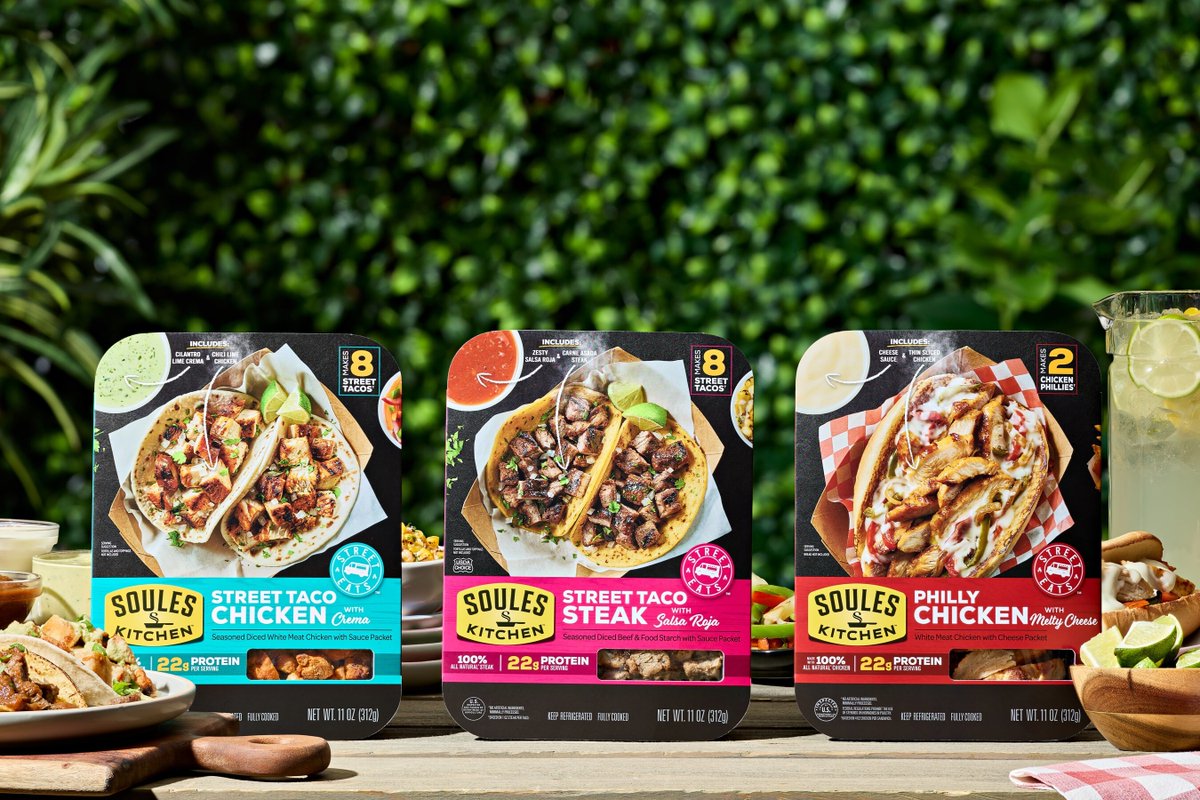 natprovisioner's tweet image. Soules Foods is entering the refrigerated entrees category with the launch of two new product lines: Protein and Sauce Meal Entrees and Street Eats. 

Read more: brnw.ch/21x1JKa

#Beef #Chicken #Retail #RefrigeratedFoods #Entree
Photos: Soules Foods