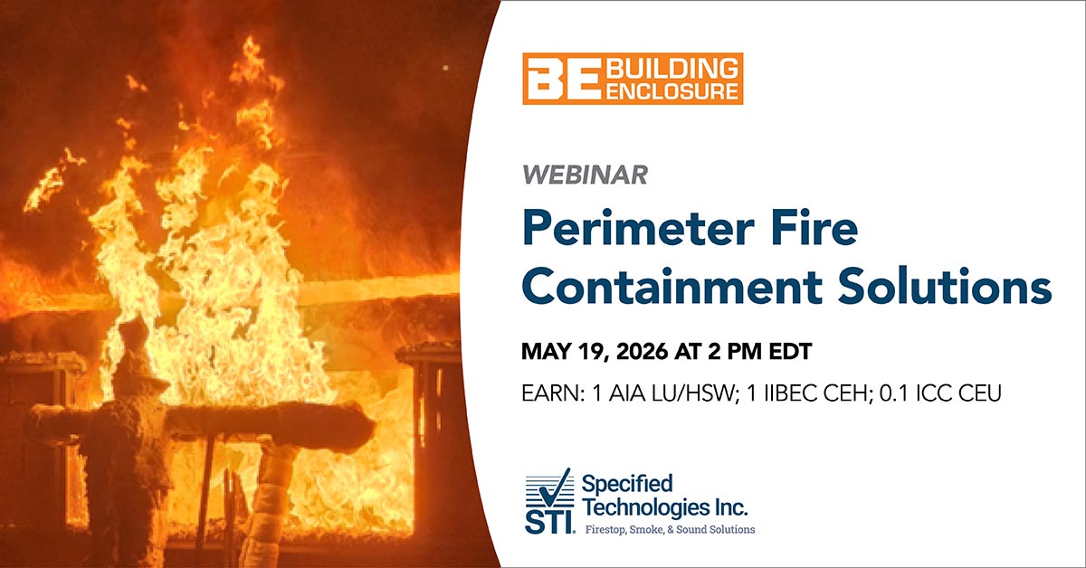 BldngEnclosure's tweet image. This course is designed to eliminate confusion associated with perimeter fire containment systems in modern building design.

continuingeducation.bnpmedia.com/architect/cour…

#firestopping #buildingenclosure #webinar #ASTM