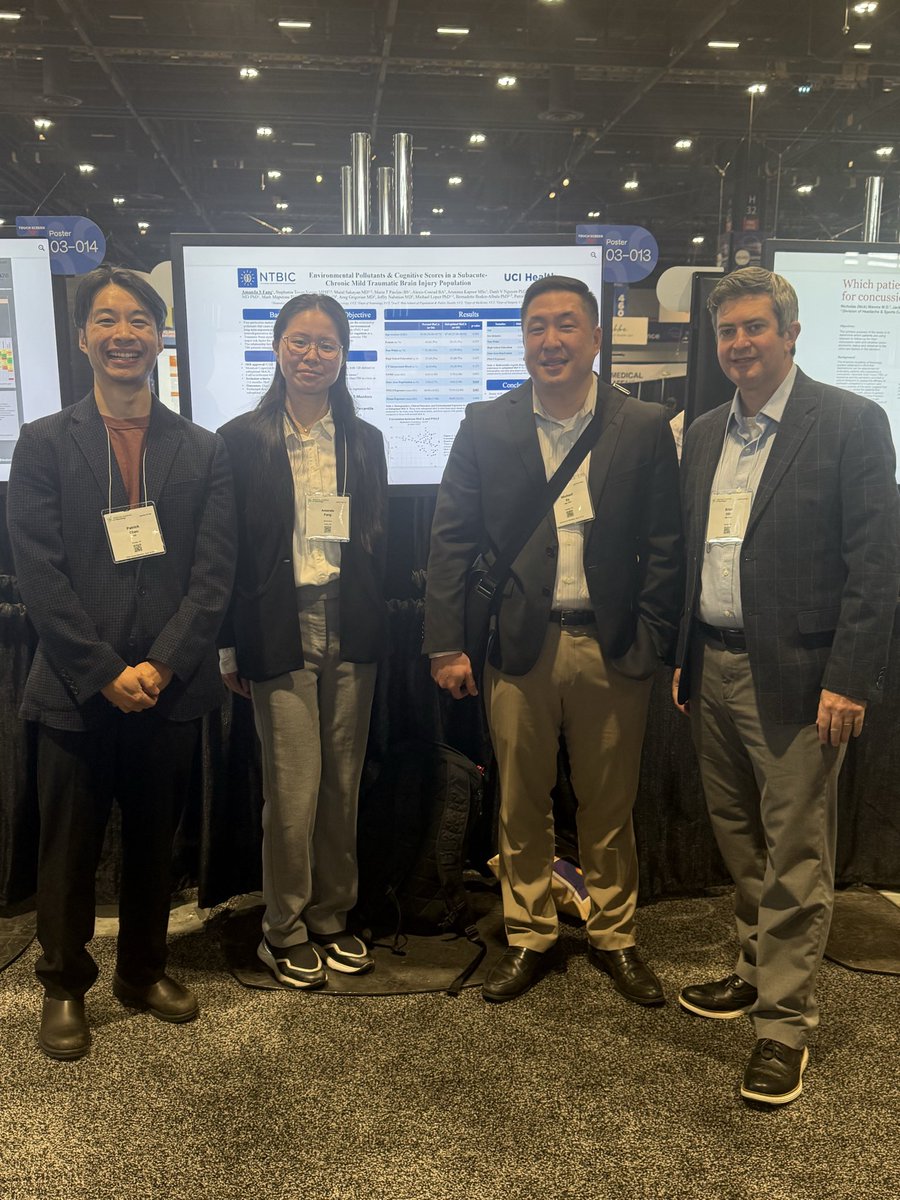 patmchen's tweet photo. Super exciting #AANAM poster by #NTBIC @GoldwaterSC @UCIrvine  Amanda Fang funded by @AANmember summer student grant. PM 2.5 pollutant via census tract correlates with MoCA scores post TBI..opening door to environmental toxins exposures in #TBI . Nice work Amanda!!  #exposome https://t.co/nW2gGsEeaS