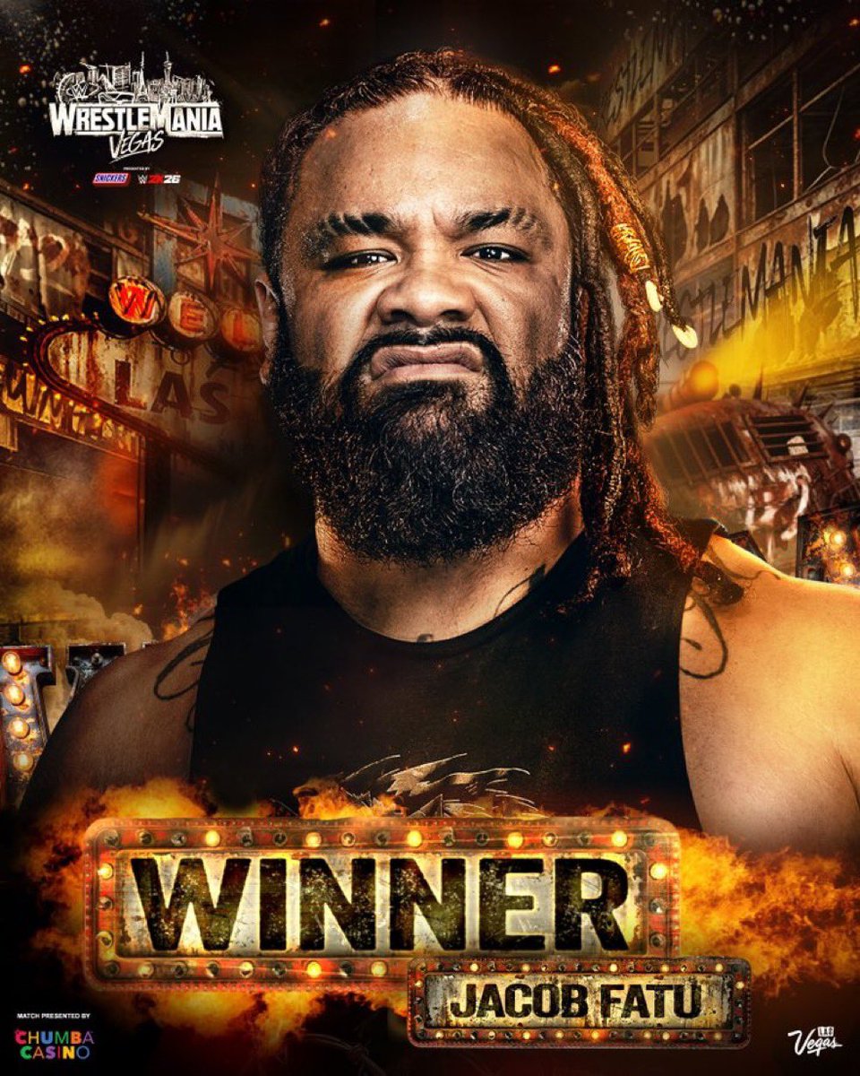 LetMeSeeWag1's tweet photo. Drew McIntyre VS. Jacob Fatu (Unsanctioned Match) At @WWE Wrestlemania 42 Night 1 In Las Vegas! Live On @ Netflix 
Jacob Fatu🥇Defeats Drew McIntyre❌ (Unsanctioned Match) At Wrestlemania 42 Night 1 Live On @Netflix 
#wwe #wrestlemania #wrestlemania42 #netflix #letmeseewag1 https://t.co/xKwAcESmUX