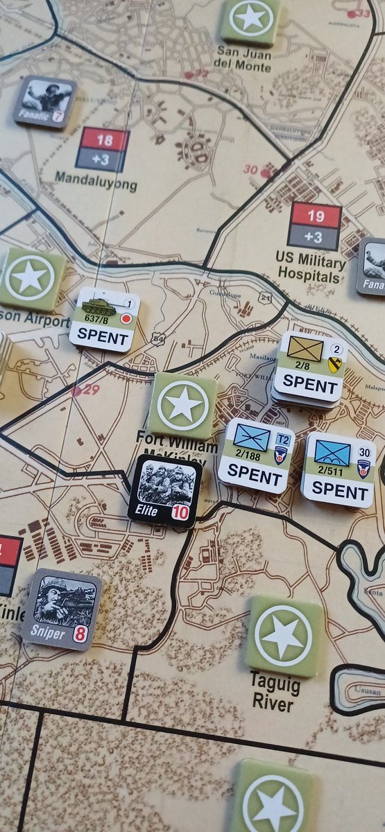 2dice10Red's tweet photo. Really tough battle to get rid of this Japanese Elite troop stationed in Fort William Mc Kinley in Manila the Savage Streets 1945 by Revolution Games! Really enjoying this area movement Serie. @playersaidblog @mk20336 https://t.co/K8PPgfUQUi