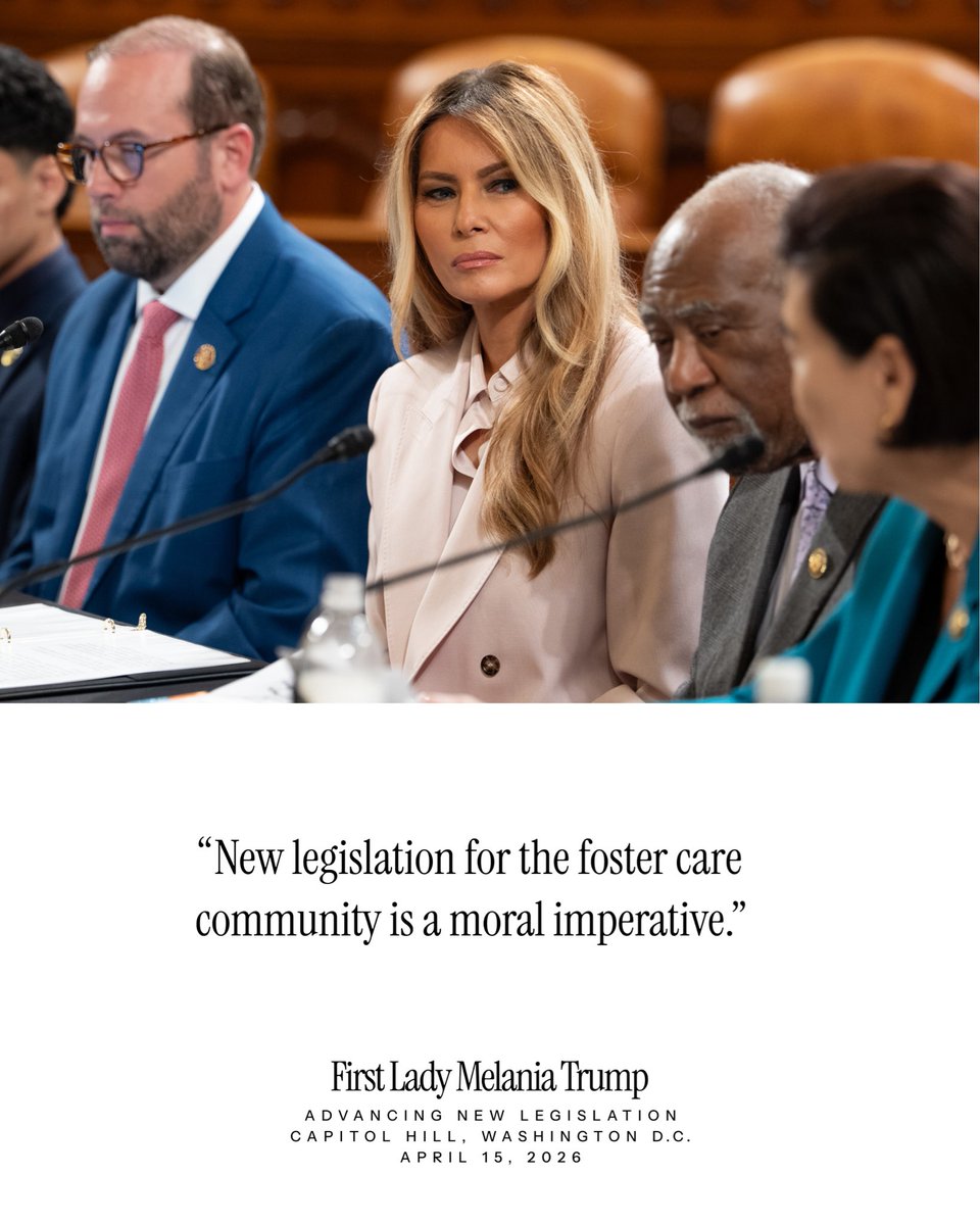 VEERA_SIPF's tweet image. First Lady Melania Trump calls for action on foster care reform:

“New legislation for the foster care community is a moral imperative.”

A renewed push from Capitol Hill to prioritize vulnerable children and strengthen support systems. #FosterCare #Policy #WashingtonDC