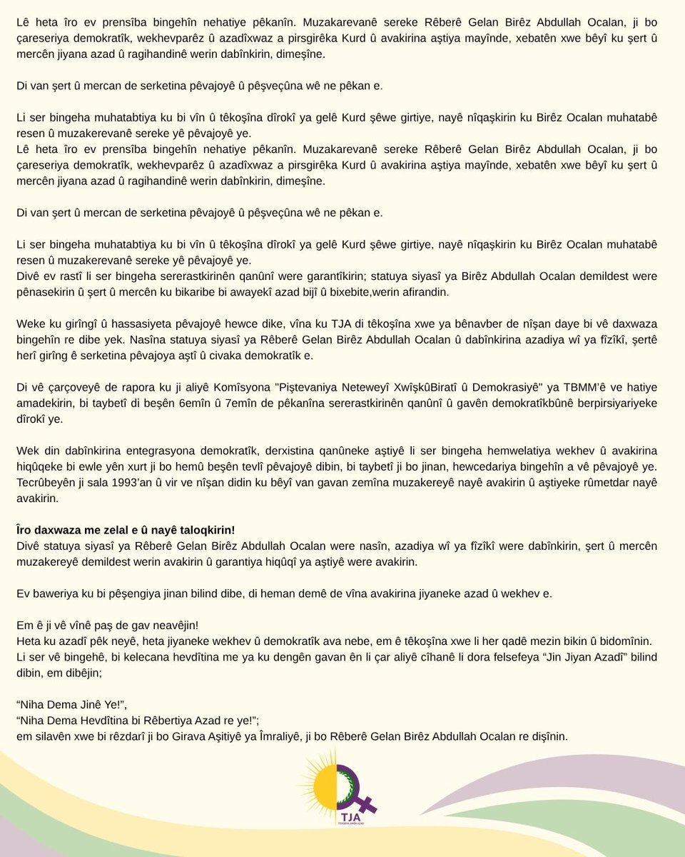 Tevgera Jinên Azad tweet media