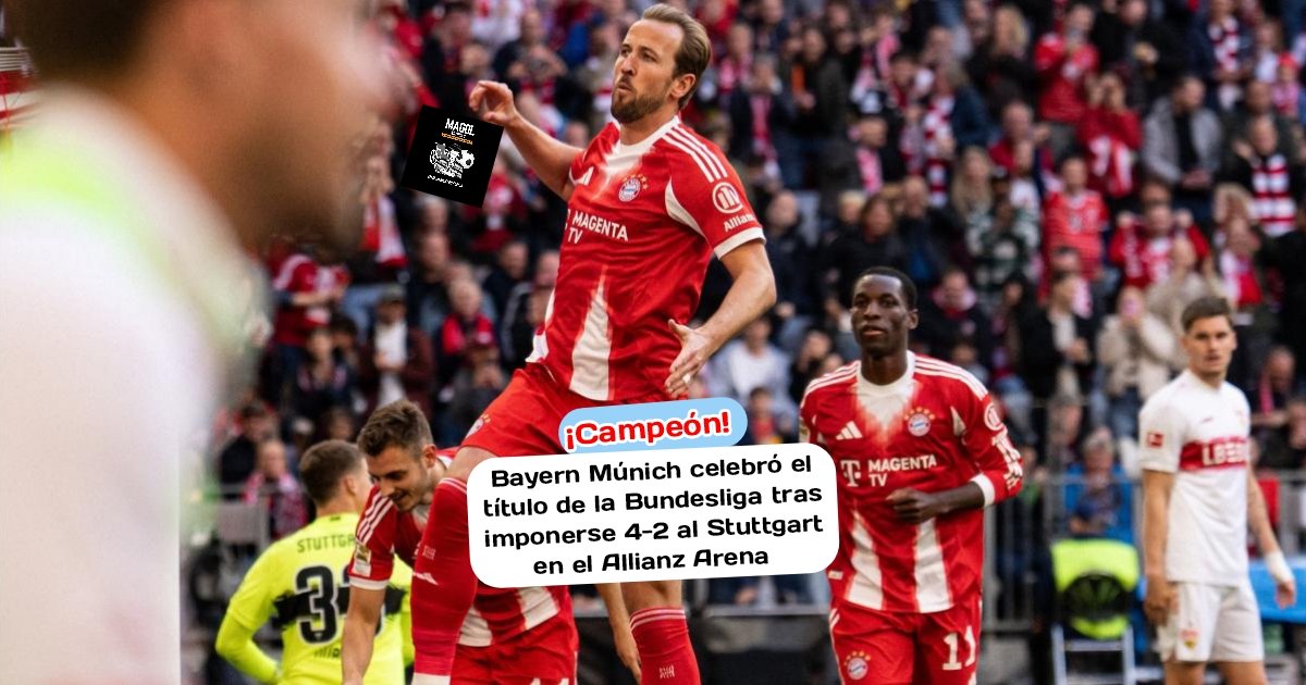 MarlonGodefroy1's tweet image. Bayern Múnich celebró la Bundesliga tras imponerse 4-2 al Stuttgart en el Allianz Arena y reafirmar su dominio en Alemania. #BayernMunich #Stuttgart #bundesliga