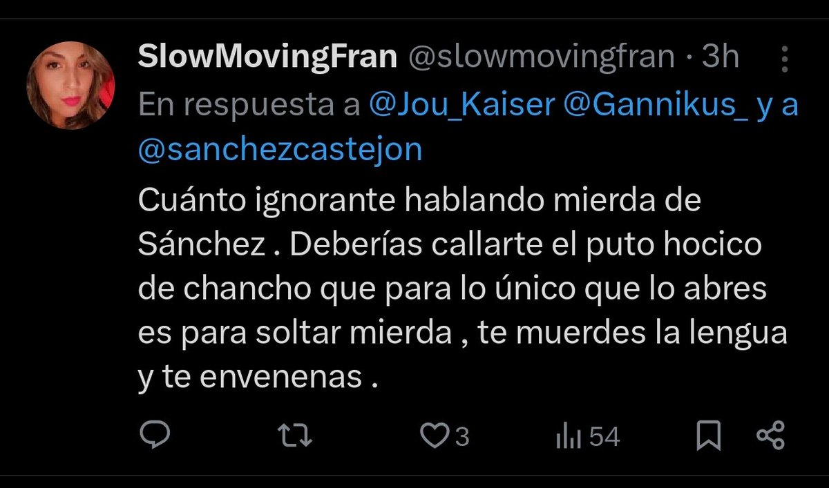 Criptonario24's tweet photo. @Jou_Kaiser @sanchezcastejon Cine en estado puro.!!😂🤣
Que abras la boca para criticar las formas de otro aludiendo a qué, "cuando lo hace, solo lo hace para soltar mierda".
Y lo hagas así!!! 👇🏼👇🏼

Gracias @elonmusk por hacer que X sea libre y yo poder reír hasta el cansancio leyendo estas cosas🫶🏼🤣😂 https://t.co/kNaGmd9LSO