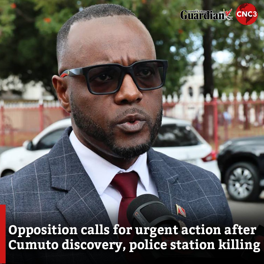 Chairman of the People’s National Movement Marvin Gonzales has called for immediate action following two incidents involving a discovery in Cumuto and the killing of a police officer at a station.

Read more:
cnc3.co.tt/opposition-cal…