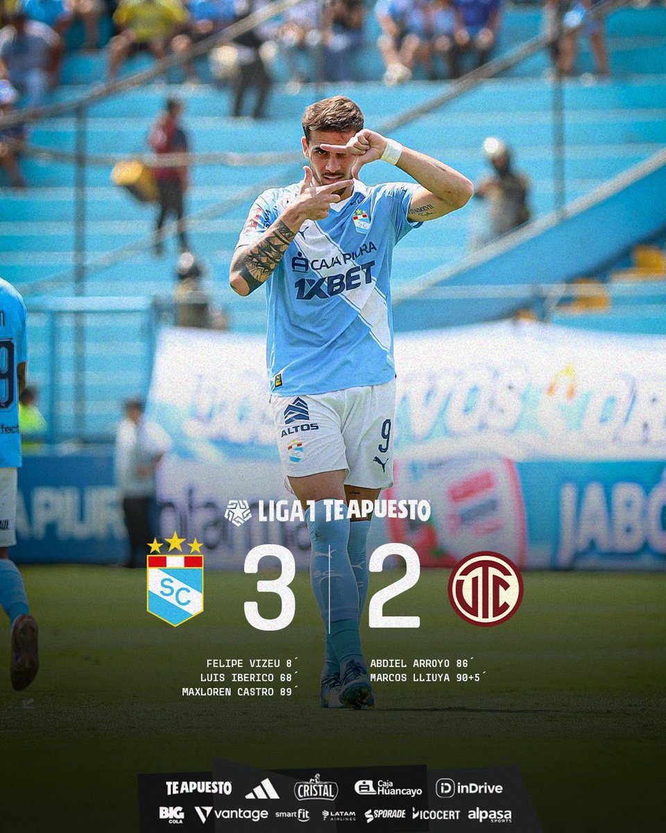 BuenosmomentosR's tweet image. #SportingCristal derrotó 3-2 a #UTC en un reñido encuentro en el que volvió a anotar Felipe Vizeu. #Urgente