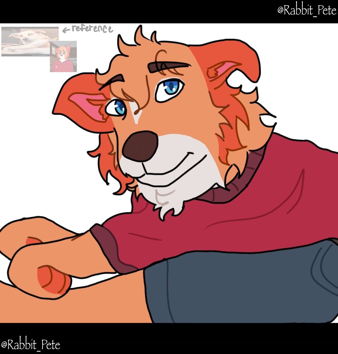 Rabbit_Petevsx's tweet image. fanart of this orange doggy like yes!

Idk if i should do more fanart type like this to other-

(reference from thai person video)

Character
- Rofi
  (Promises to Keep)

#PromisestoKeepVN #fanart #dog
#furry