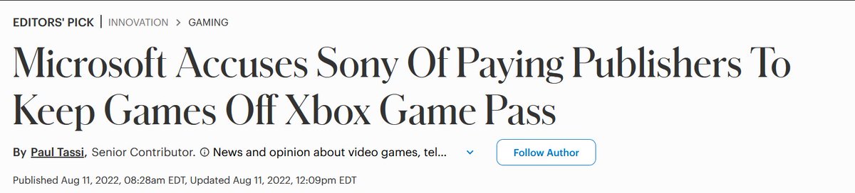 vgfytschool's tweet image. guys!

Before "fixing" #Gamepass, I've got one last question. 
Do y'all have any hypothesis as to why #PlayStation was reportedly allegedly paying to block games from going to Gamepass?

Thanks in advance!
