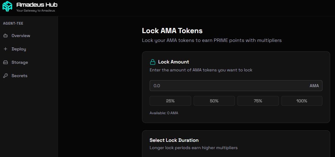 Soon available in the AMA hub, directly in your wallet: $AMA Yield Locking Vaults. 

> Earn AMA and prime points for locking $AMA.  Additional rewards for those that alignment them selves long term.