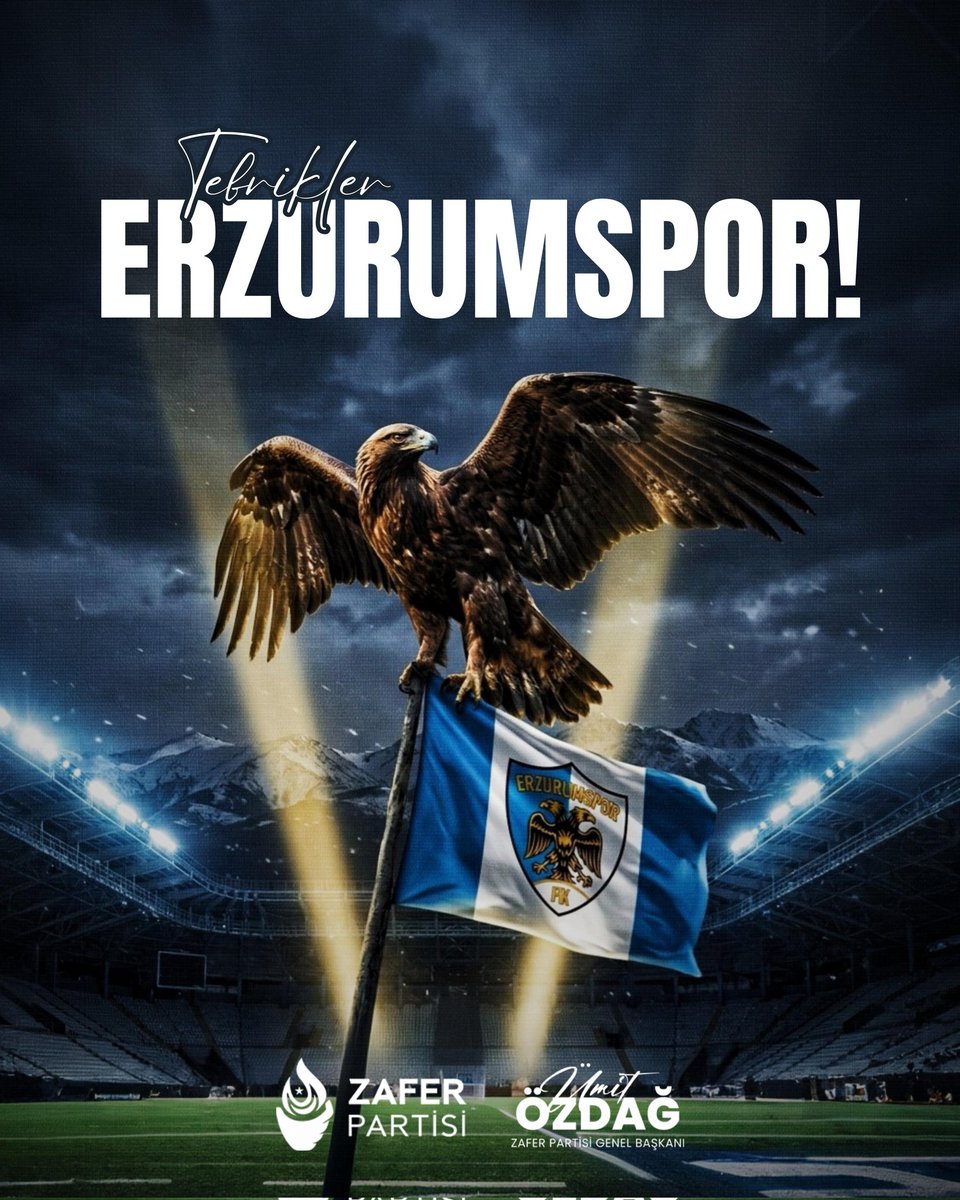 5 yıllık bir aranın ardından Süper Lig'e geri dönen Şampiyon Erzurumspor'u yürekten tebrik ediyor, Süper Lig'te başarılar diliyorum.
