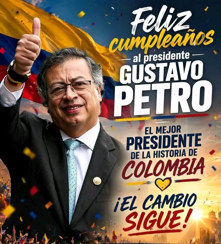 IzquierdaUnid15's tweet image. ‼️🎉FELIZ CUMPLEAÑOS 🎉‼️

Este 19 de abril, el hermano presidente de #Colombia  @petrogustavo, está celebrando su cumpleaños 66. Desde #Cuba le enviamos un fuerte abrazo y muchas felicidades. #IzquierdaLatina.