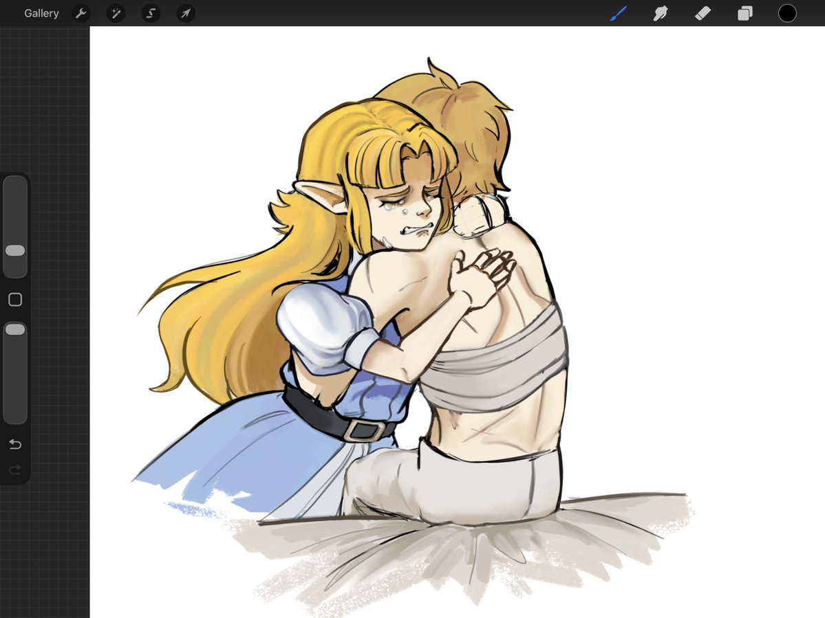 I’ve been busy lately and don’t have much time to draw Zelink. 
Here’s an old wip I’ve done after finally finishing Link’s Awakening game