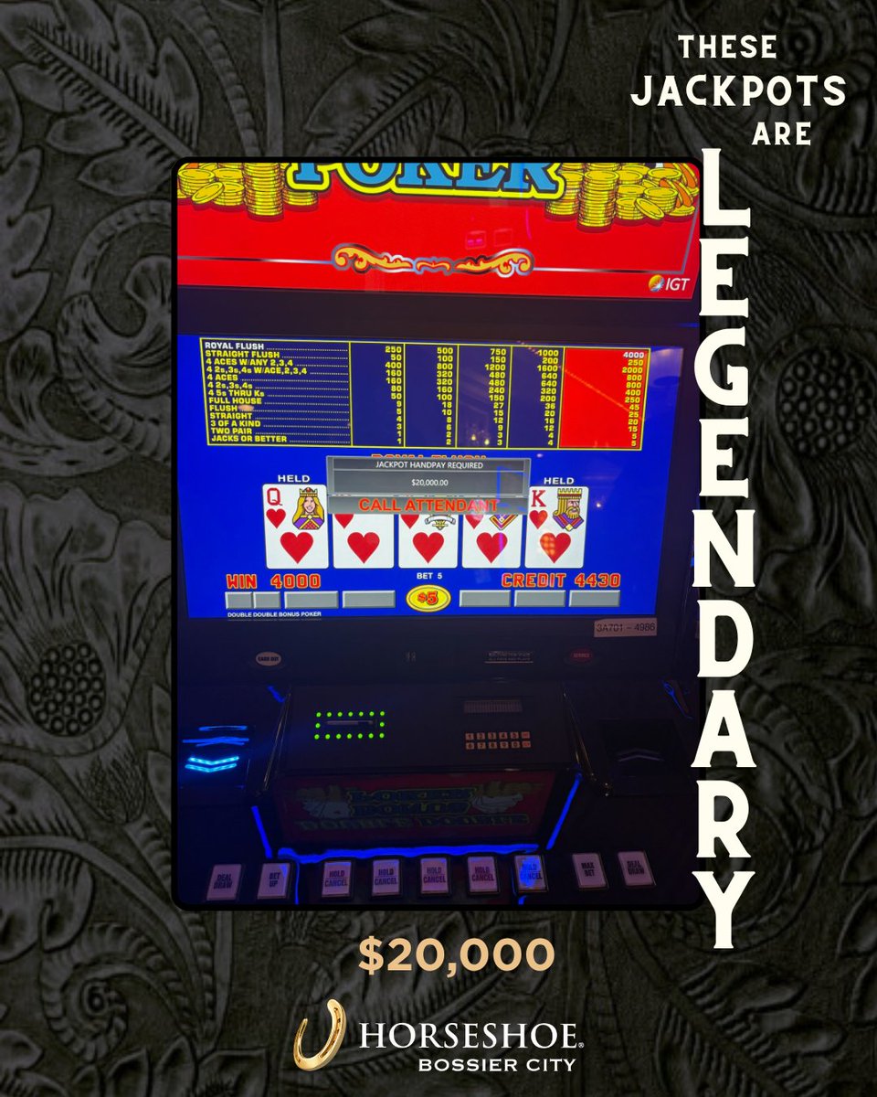 Horseshoe_BC's tweet image. 🚨 IT'S JACKPOT TIME 🚨

Feeling lucky?? Big wins happening every day of the week! 🎰

🎰 Gambling Problem? Call 1-877-770-STOP (1-877-770-7867)

#HorseshoeBC #Winner #Jackpot