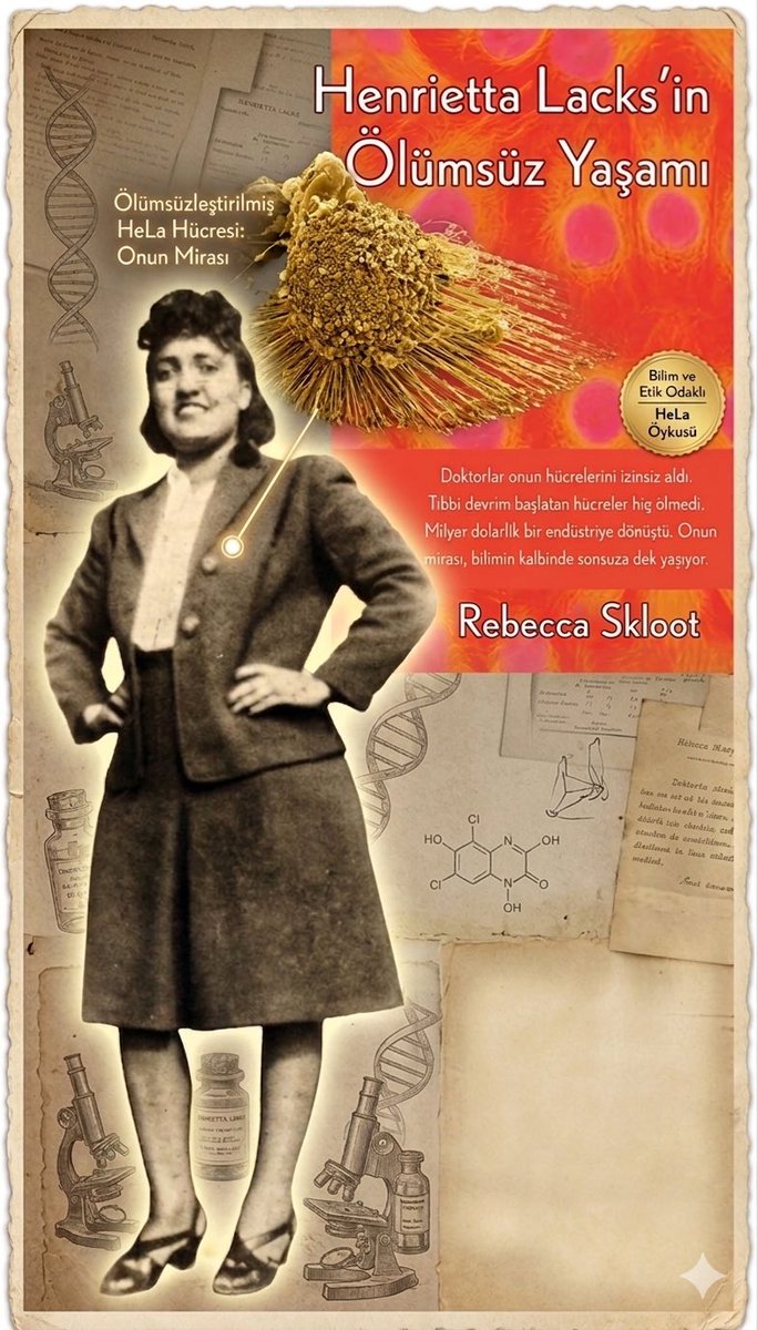 profulubay's tweet photo. Modern tıbbın en çarpıcı hikâyelerinden biri, yıllarca adı anılmayan bir kadına ait.  
Henrietta Lacks!

Aslında birçoğumuz onu “HeLa Hücreleri” olarak tanıdık. 🧬

1950’lerde rahim ağzı kanseri nedeniyle tedavi görürken, kendisine sorulmadan rahim tümöründen alınan hücreleri (HeLa hücreleri) tıpta bir dönüm noktası oldu.  

Aşı geliştirmeden kanser araştırmalarına kadar sayısız ilerlemenin temelinde yer aldı. 🔬

#henriettalacks #helacells #rahimağzıkanseri #hpv #tıptarihi #tıpetiği #kadınsağlığı #farkındalık #mustafaulubay 

https://t.co/t4r7kFRZ1n